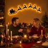 Weihnachtsgeschenk für die Familie Beleuchteter Weihnachtsmannschlitten Rentier Weihnachts-Wanddekoration mit Fernbedienung, 3D Aufleuchtendes Holz Rinde Innen Dekoration Und Aufkleber Eingangsbereich