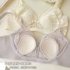 French Lace Crystal Cup Big Chest Small Underwear Women's Summer Thin and Thin Without Steel Ring Collection Sub-breasts Rabbit Ears Cup Bra
