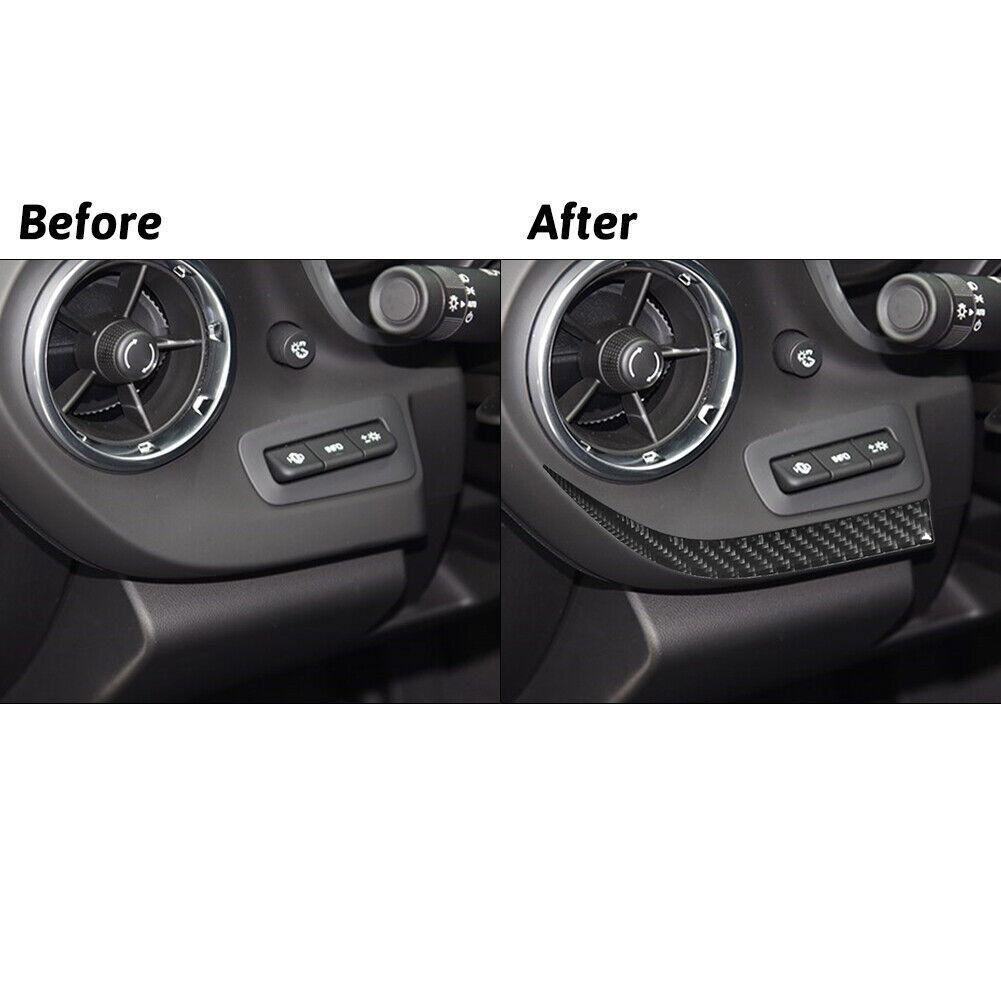 Carbon Fiber Interior Dash Trim Left Sticker Decal for Chevrolet Camaro 2016-18