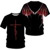 Angel Wings Cross 3D Printed T Shirt Men Women Fashion Cool and Fun Short Sleeve T Shirt