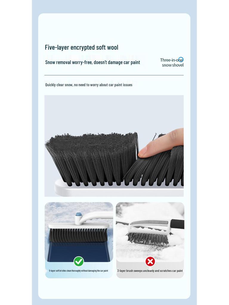 Telescopic Multifunctional Aluminum Snow Shovel with Ice Scraper for Cars