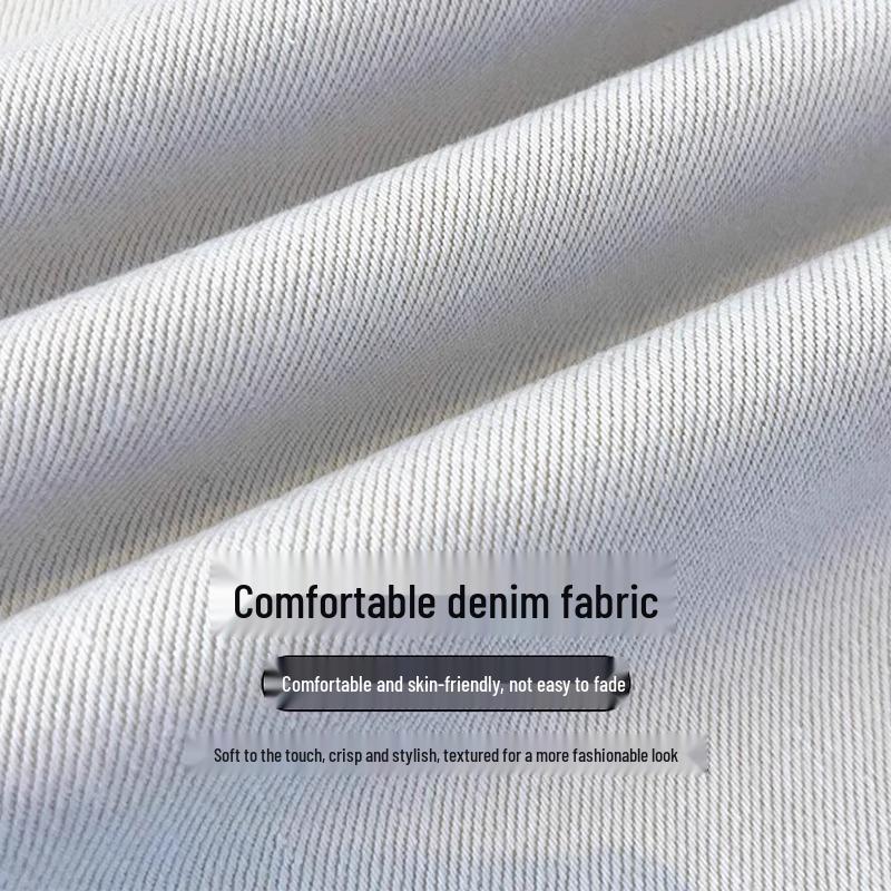 Dámské světlé džíny s širokými nohavicemi, zeštíhlující splývavý lem, jaro/podzim 2025 kalhoty s rovnými nohavicemi.