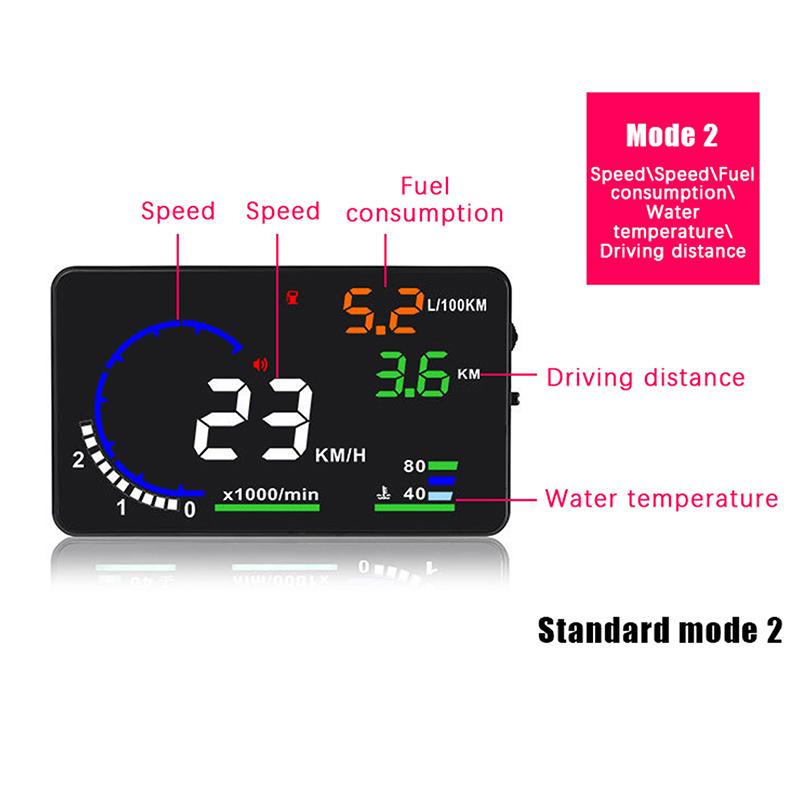 Viteză auto HUD vitezometru consum ulei temperatură apă Head Up Display tensiune baterie OBD parbriz proiector camion