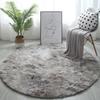 Round Rug For Living Room With Silk Wool Material And Tie Dye Pattern For Home Decor