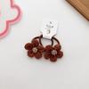 Kawaii Coffee Flower Bow Scrunchie Child Girl Kids Cute Elastic Hair Rubber Band Accessories Tie Hair Ring Rope Holder Headdress
