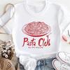Pasta Club Harajuku Women's Pattern 90s Popular Printed Simple T-Shirt Short Sleeve Basic Women's Summer White Top T-Shirt