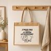 Sac cabas - PLANETEE - J'peux pas minimaliste - Toile de jute et coton - Motif hippopotames - 21 L