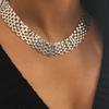 Mesh Design Exaggerated Cuban Chunky Chain Zinc Zinc Alloy Clavicle Chain Fashion Hip Hop Necklace  Girls
