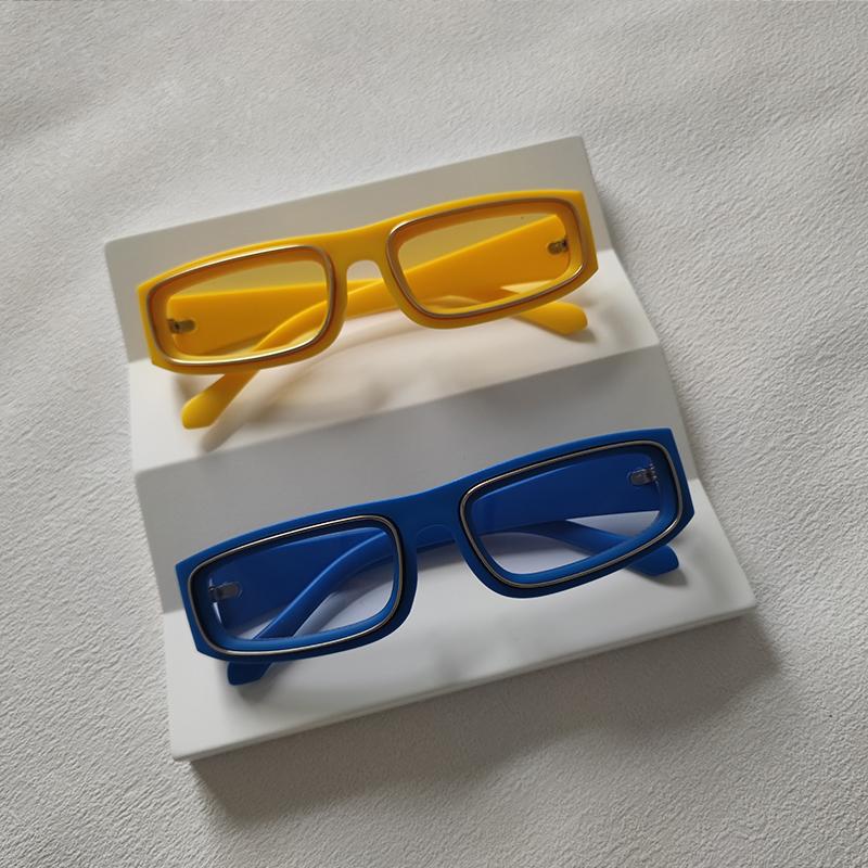 2 Pairs Per Set Small Frame Rectangle Sunglasses For Men Women Fashion Square Outdoor Eyewear Trendy Party Sun Glasses UV400