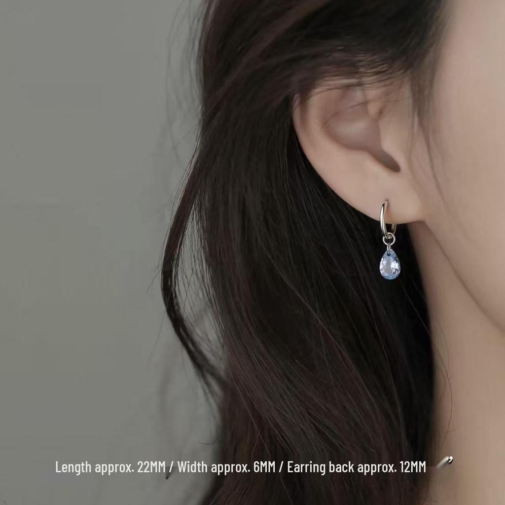 Orecchini Trendy Blu a Goccia d'Acqua 2026: Argento 925, Stile di Lusso per Donna