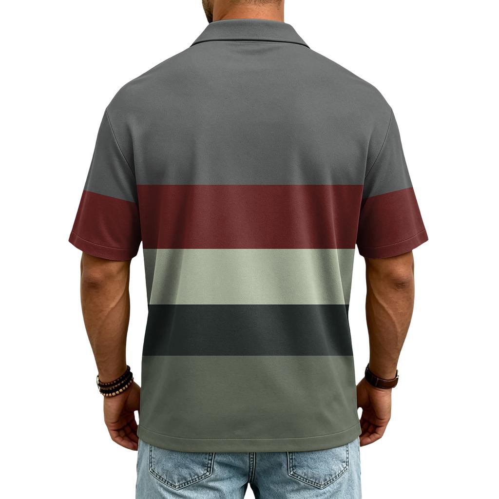 Men's Casual Quick Dry Mesh Polo Shirt Lightweight Breathable Golf Performance Shirt with Button Collar for Outdoor Sports and Everyday Wear