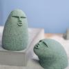Urocza Figurka Kamiennego Jaskiniowca Zabawna Kamienna Statua Rzeźbiona Dekoracja Twarzy do Ogrodu Wystroju Domu Ozdoba do Akwarium