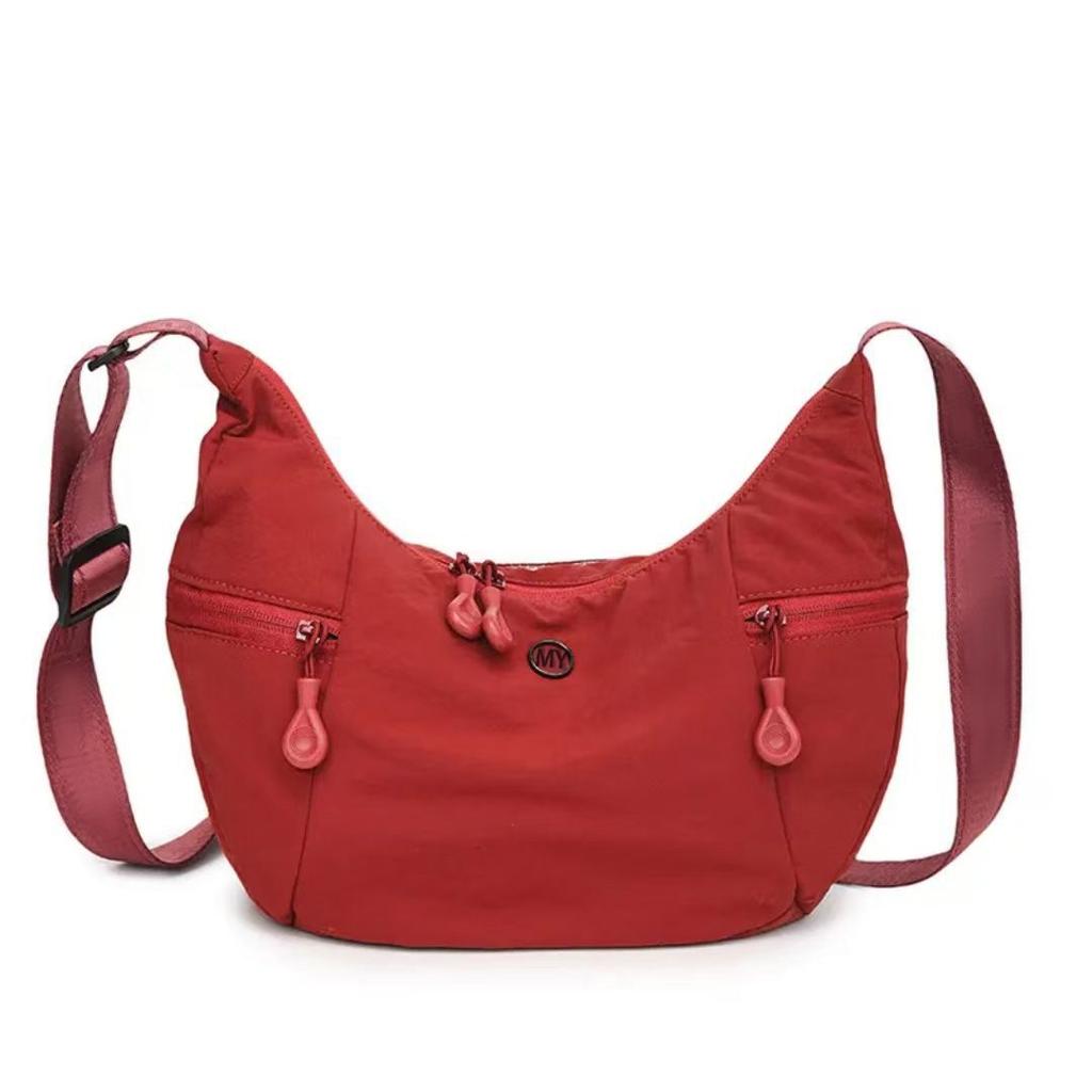 Japanese Ultra-light Waterproof Cloth Bag, Men's and Women's Versatile Shoulder Messenger Bag, Multi-functional Nylon Lightweight Croissant Bag