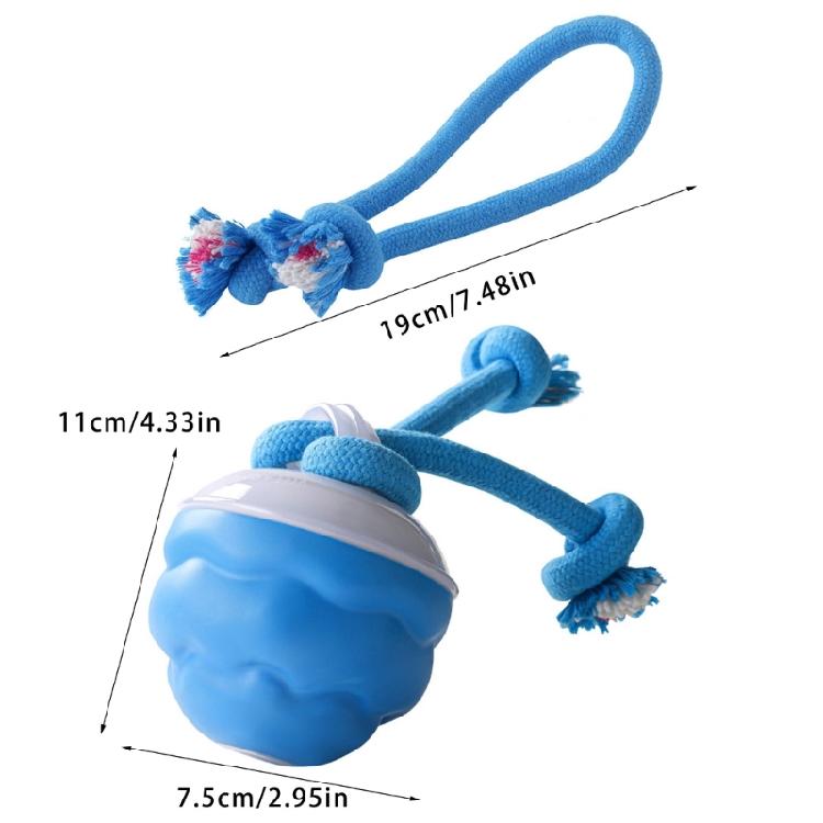 Wiederaufladbarer USB-Hundespielzeug Kauspielzeug Seilball Spielzeug Interaktion Bewegungsaktivierter Rollball für Verschiedene Rassen Fesselnd