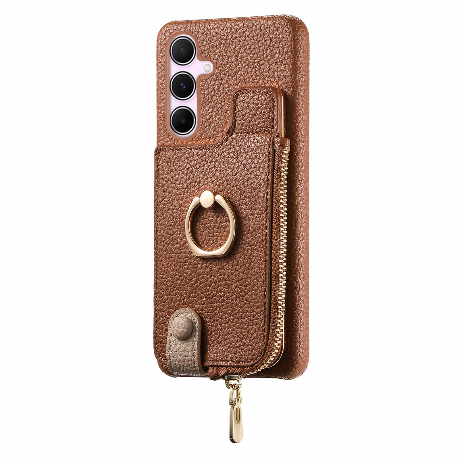 

Y3 for Samsung Galaxy A55 5G Case RFID Blocking Phone Wallet Cover Supports Magnetic Car Holder Brown