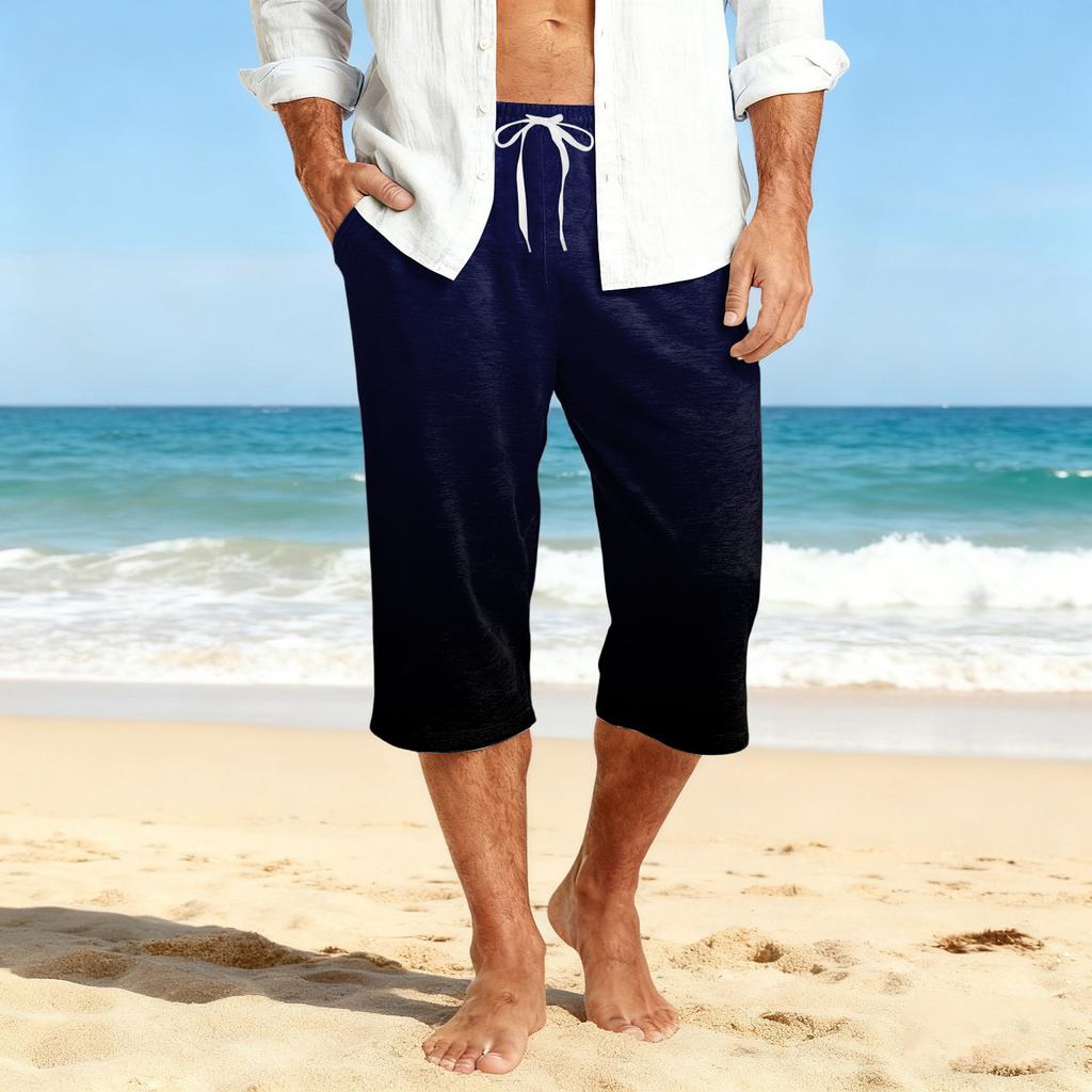 Herrshorts, casual, med dragsko, kort