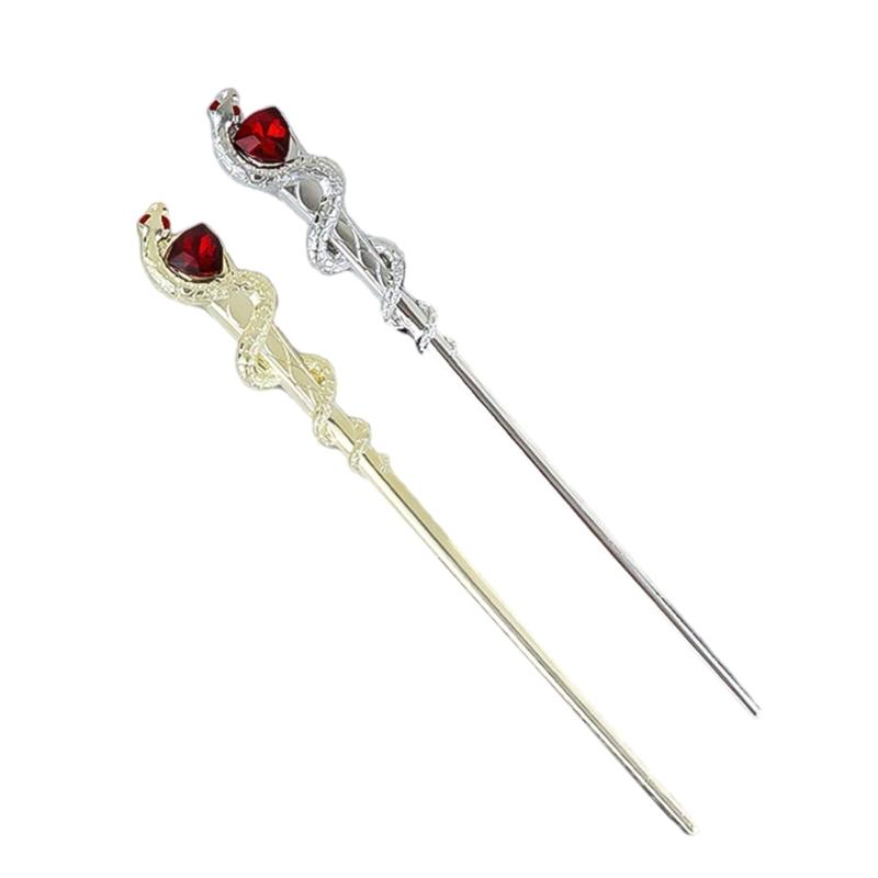 Exquisites Crystal Snake Hairclip Halloween Costumes Hairpins Long Hair Accessory for Distinctive Look
