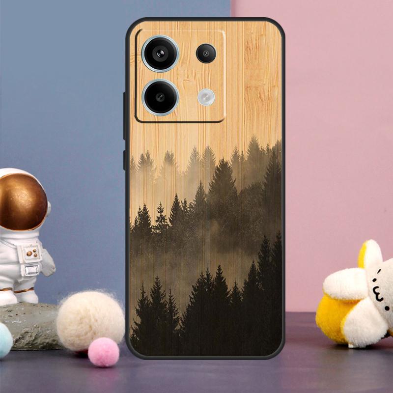 Tree Flower Bamboo Wood Case For Xiaomi Redmi Note 13 9 10 11 12 14 15 Pro Plus Redmi 15 15C 14C 10C 12C 13C Cover
