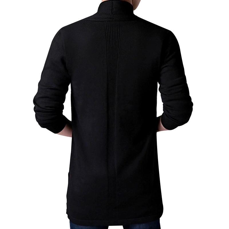 Herren Frühling und Herbst Übergröße Einfarbig Lässig Mittellang Pullover Jacke Freizeitmode Strickjacke Strickwaren