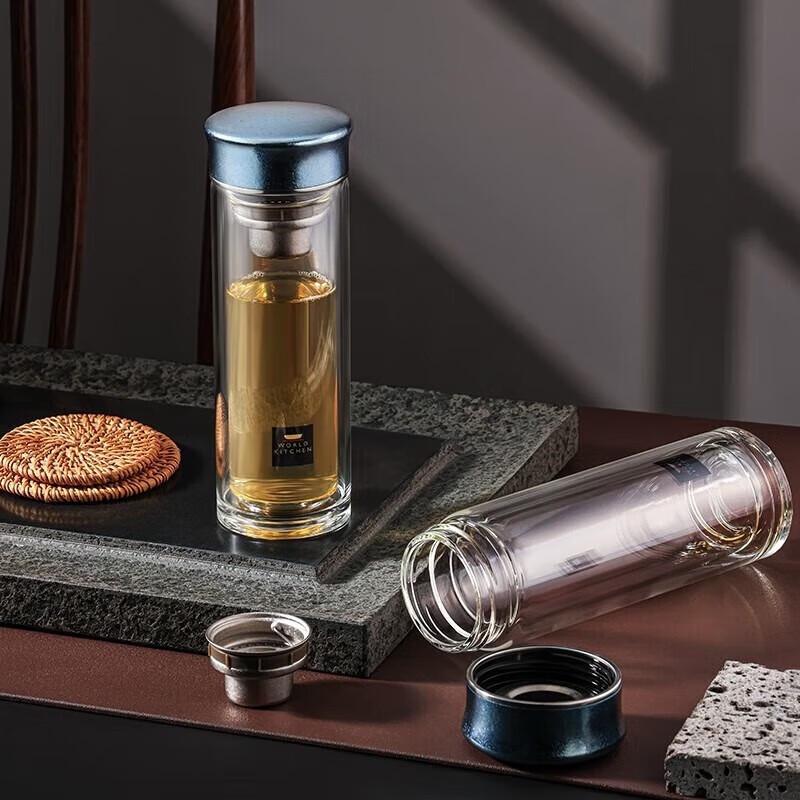 Corning VISIONS Titanium Blue Glass Cup