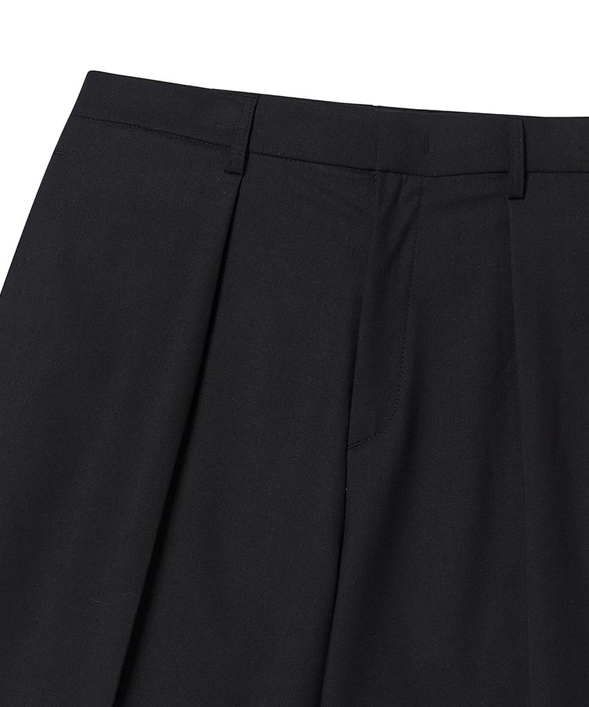 BEYOND CLOSET [Collection Line] Lux Blend Fabric Half Pants Black