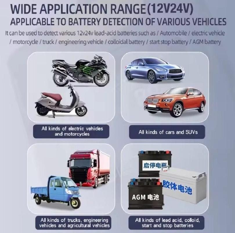 12V 24V Car Battery Tester LCD Digital Vehicle Cranking Charging Scanner Diagnostic Battery Measurement Analyzer