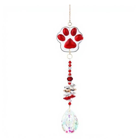 Crystal Cat Paw Wind Suncatchers for Chimes Crystal Windows красный
