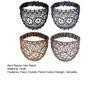 Plum Blossom Wide Headband Faux Pearls Non-Slip Crystal Imitation Floral Cutout Design Hair Band Festivals