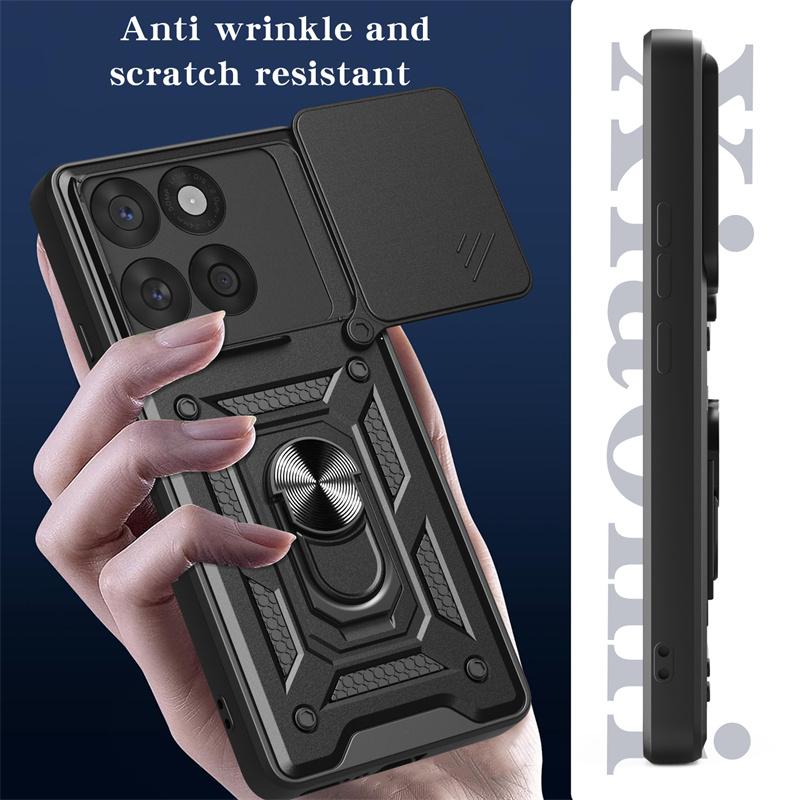 For Motorola Edge 60 Fusion 5G Case Slide Lens Camera Shockproof Armor Phone Case For Moto Edge60 Fusion Ring Holder Back Cover