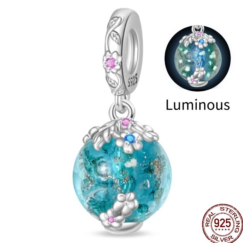 Original Copper Charm Beads Luminous Firefly Tarot Card Perfume Butterfly Bead For Women Diy Bracelet Charm Jewelry