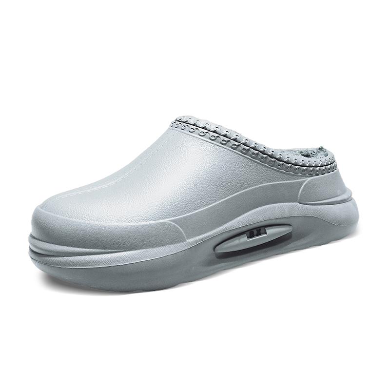 

Мужские тапочки, домашние повседневные шлепанцы, удобные зимние туфли на платформе из хлопка, модная износостойкая модель из бархата 45 серый