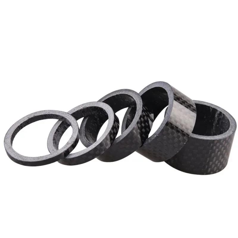 5PCS Bicycle Carbon Fiber Spacer 3/5/10/15/20mm MTB Headset Washer 28.6mm Fork Tube Spacer Mountain Bike Accessories
