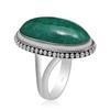 Natürlicher Smaragd-Edelstein aus 925er-Sterlingsilber mit geteiltem Schaft für Damen und Mädchen