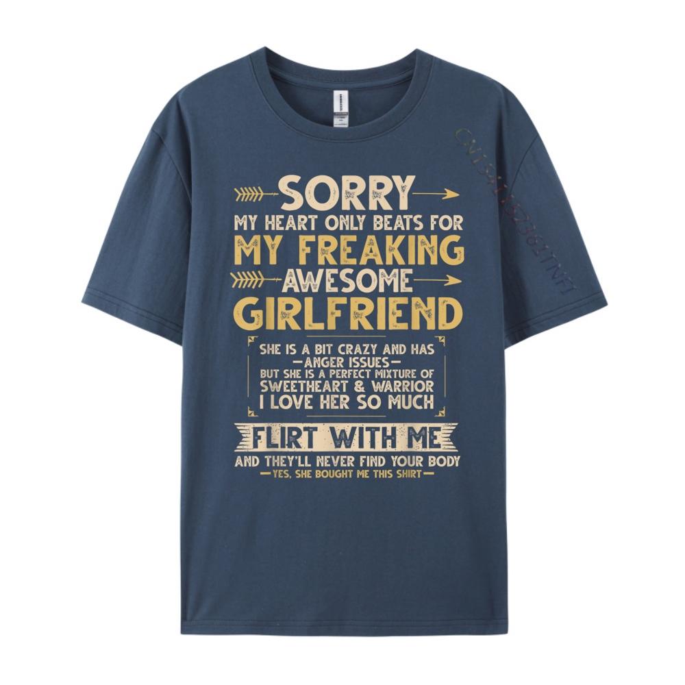 I Love My Freaking Awesome Girlfriend Shes a Bit Crazy Funny Graphic Shirts Men Mens Shirt Figures