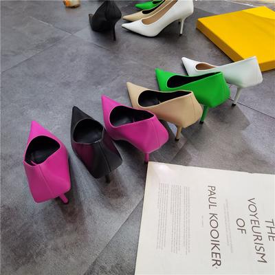 Style Européen Et Américain Sexy Pointus Talons Hauts Pour Femmes 2025 Automne Talon Réseau Rouge Vert Chaussures Simples