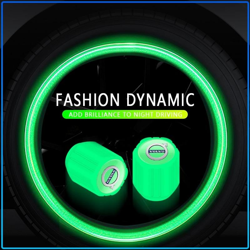 Car Tire Valve Caps Luminous Valve Stem Caps For Volvo XC90 XC60 XC70 XC40 V90 V60 V40 C70 C30 S80