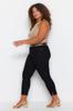 Women's Style Plus Size High Waist Non-Fading Black Flexible Skinny Jeans