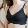 White Floral Lace Comfort Wireless Bra with Adjustable Straps