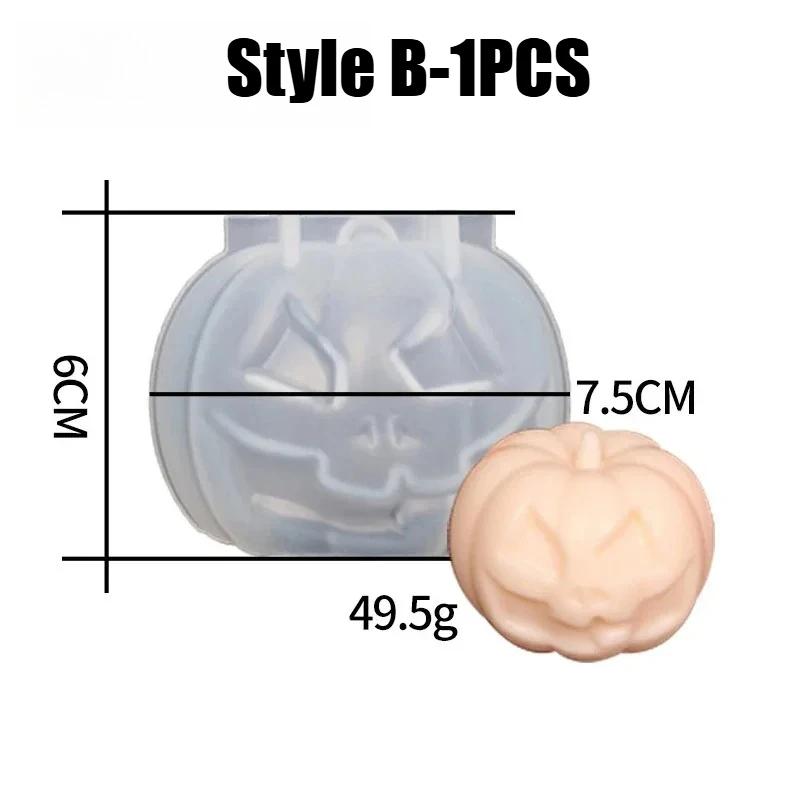 Halloween Silicone DIY Pumpkin Candle Mold 3D Pumpkin Candle Holder Mold Pumpkin Shaped Candle Mold for Party Decorations