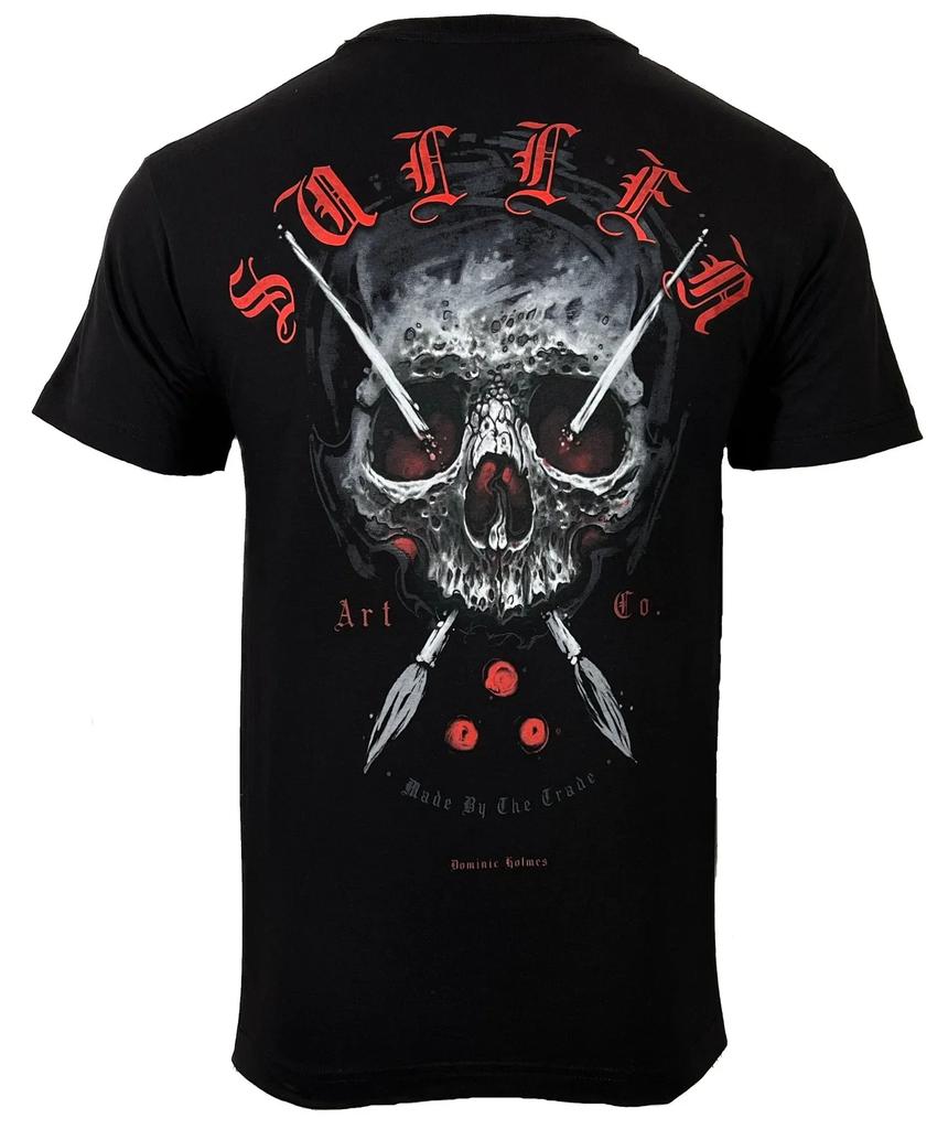 Sullen Unisexs T Shirt Holmes Badge Jet Black Tattoo Skull Premium Quality