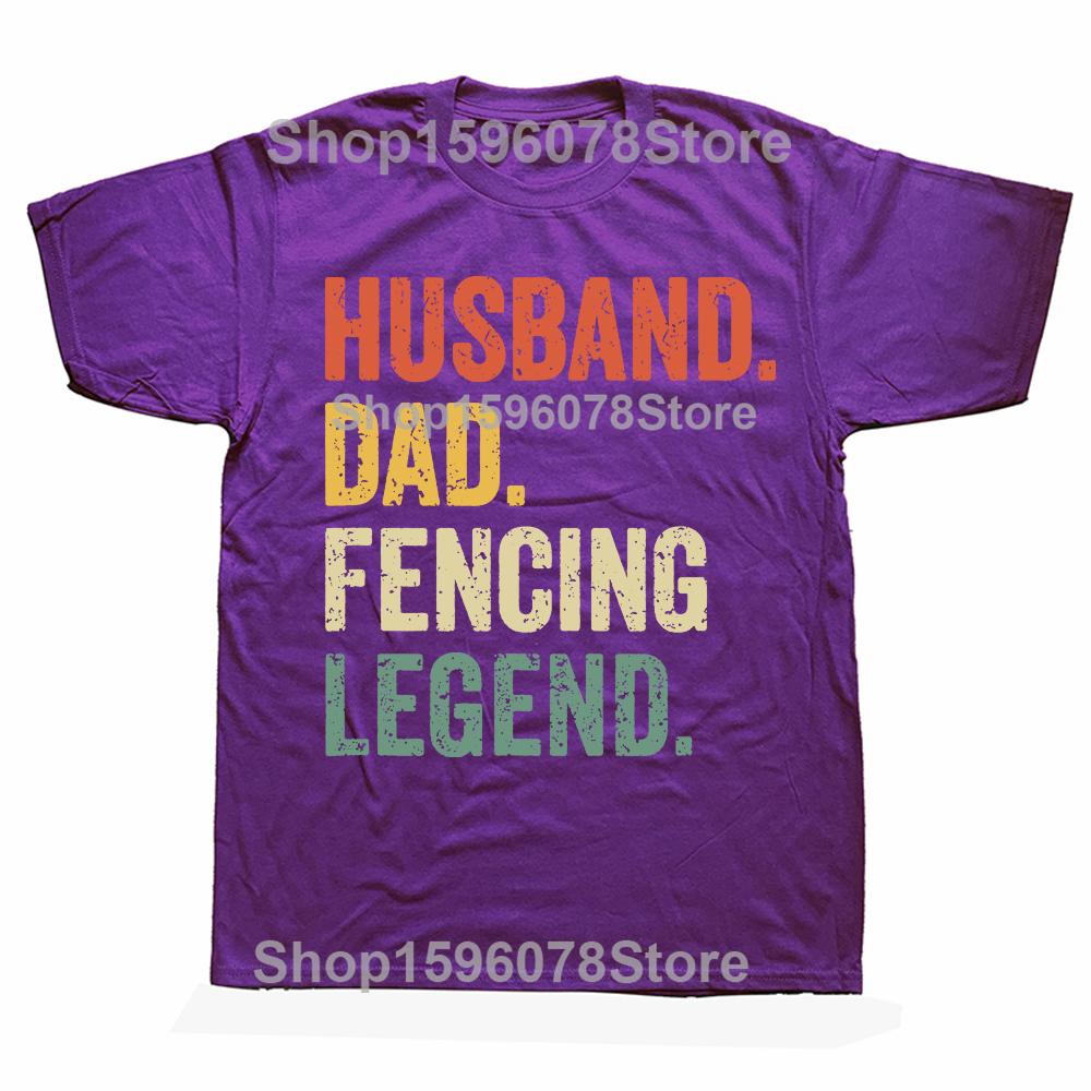 Смешной Фехтовальщик Муж Отец Легенда Фехтования Винтажные Футболки Графические Хлопок Уличная Одежда Короткий Рукав Подарки на День Рождения Летняя Футболка 4XL
