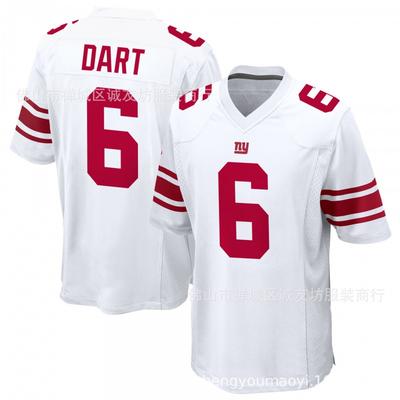 Mens Jaxson Dart Giants 6 White Football Jersey S-XXXL All Sports Top