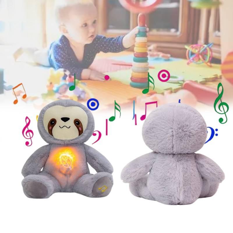 Artificial Cute Breathing Sloth Plush Toy Glow With Music Koala Gift Children