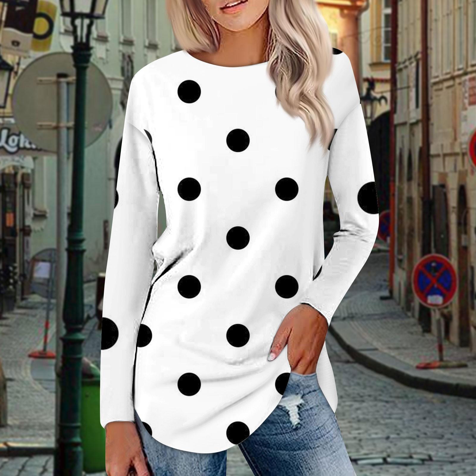 

Футболки для женщин, осенние повседневные рубашки с длинными рукавами, толстовка с ретро-принтом, топ, пуловер L белый