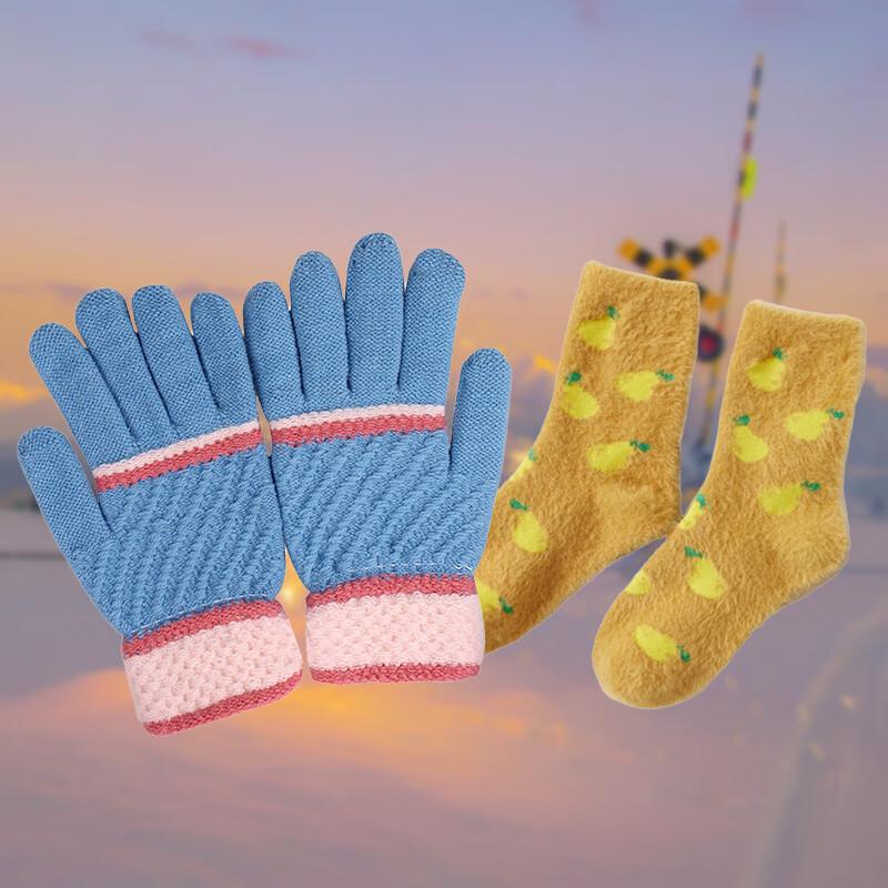Women's Winter Warm Socks & Gloves Set