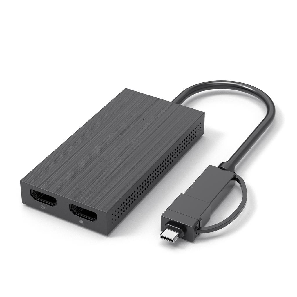WAVLINK USB to Dual HDMI Compatible Converter 2K 4K 60Hz Type C to HDMI Compatible Splitter for Dual Monitors