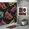 4PCS  Shower Curtain Sets With Shower Curtain And Rugs Toilet Lid Rug U Shape Mat And Bath Mat Bathroom Set  With 12 Hooks