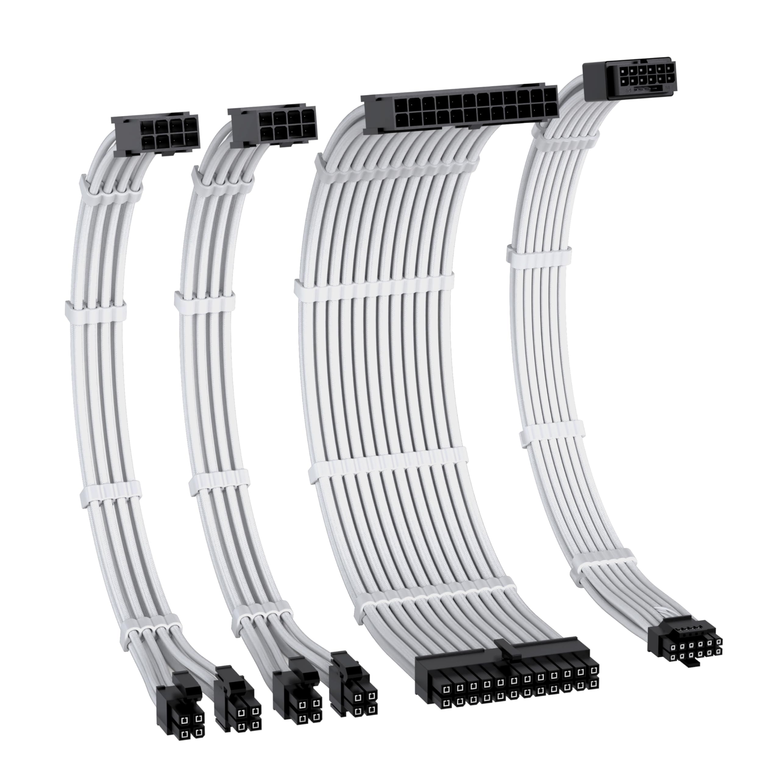 

PCIe 12VHPWR Кабель живлення Спеціальний подовжувач кабелю живлення з обплетенням 16AWG Високопродуктивний мідний провідник Подовжувач кабелю живлення Пін Пін Пін Подовжувач білий