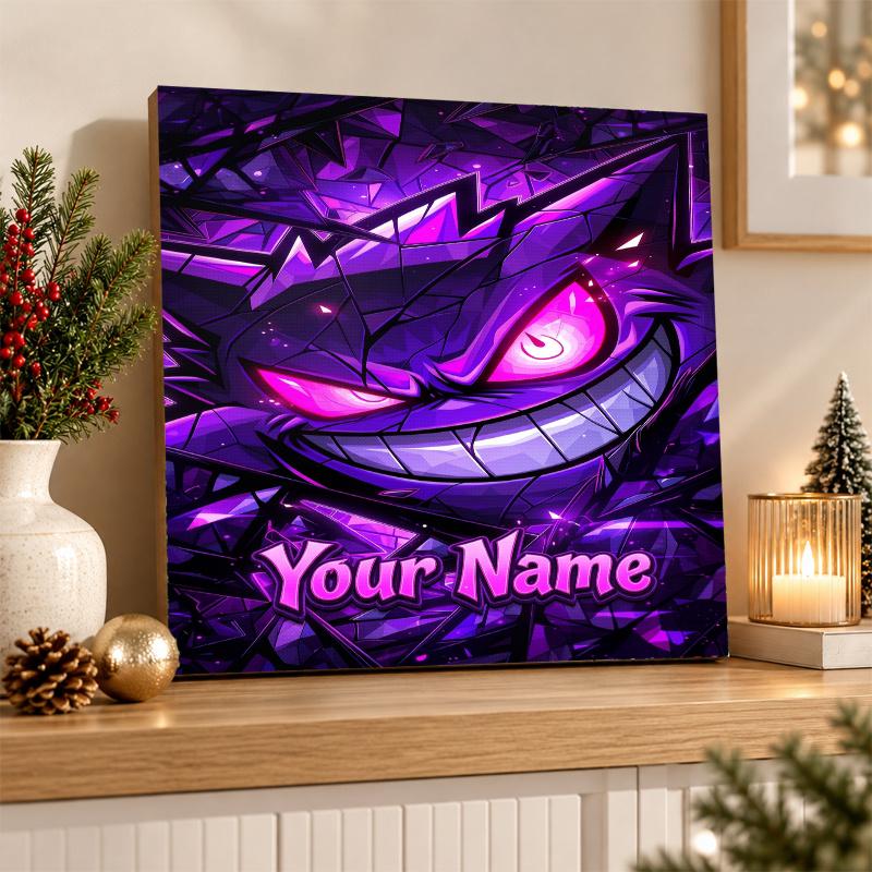 Gengar Custom Name Diamond Painting Personalized 5D Full Drill DIY Diamond Art Home Decor