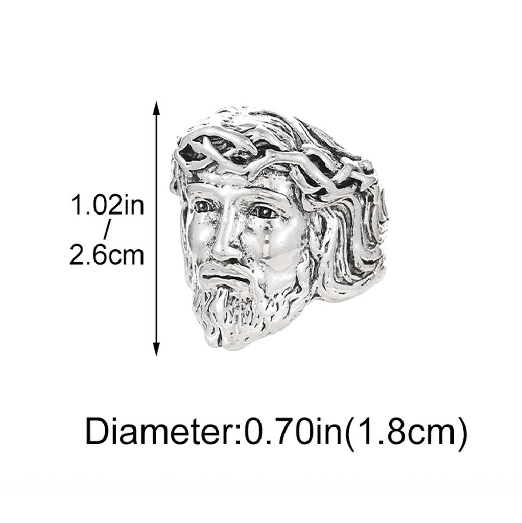 Fashion Retro Exaggerated Cold Style Venus Sculpture Half Face Open Ring